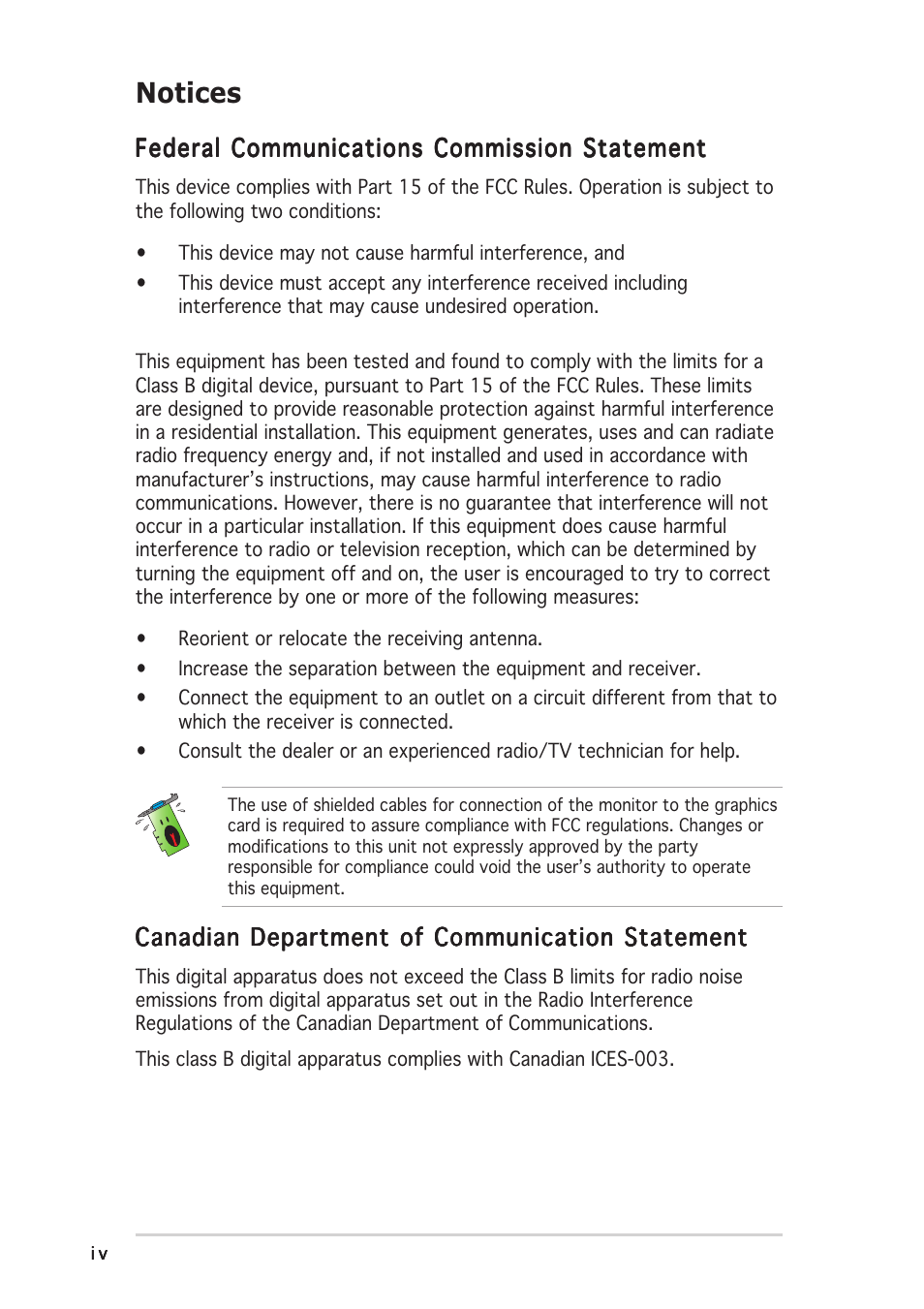 Notices | Asus V9999 Series User Manual | Page 4 / 60