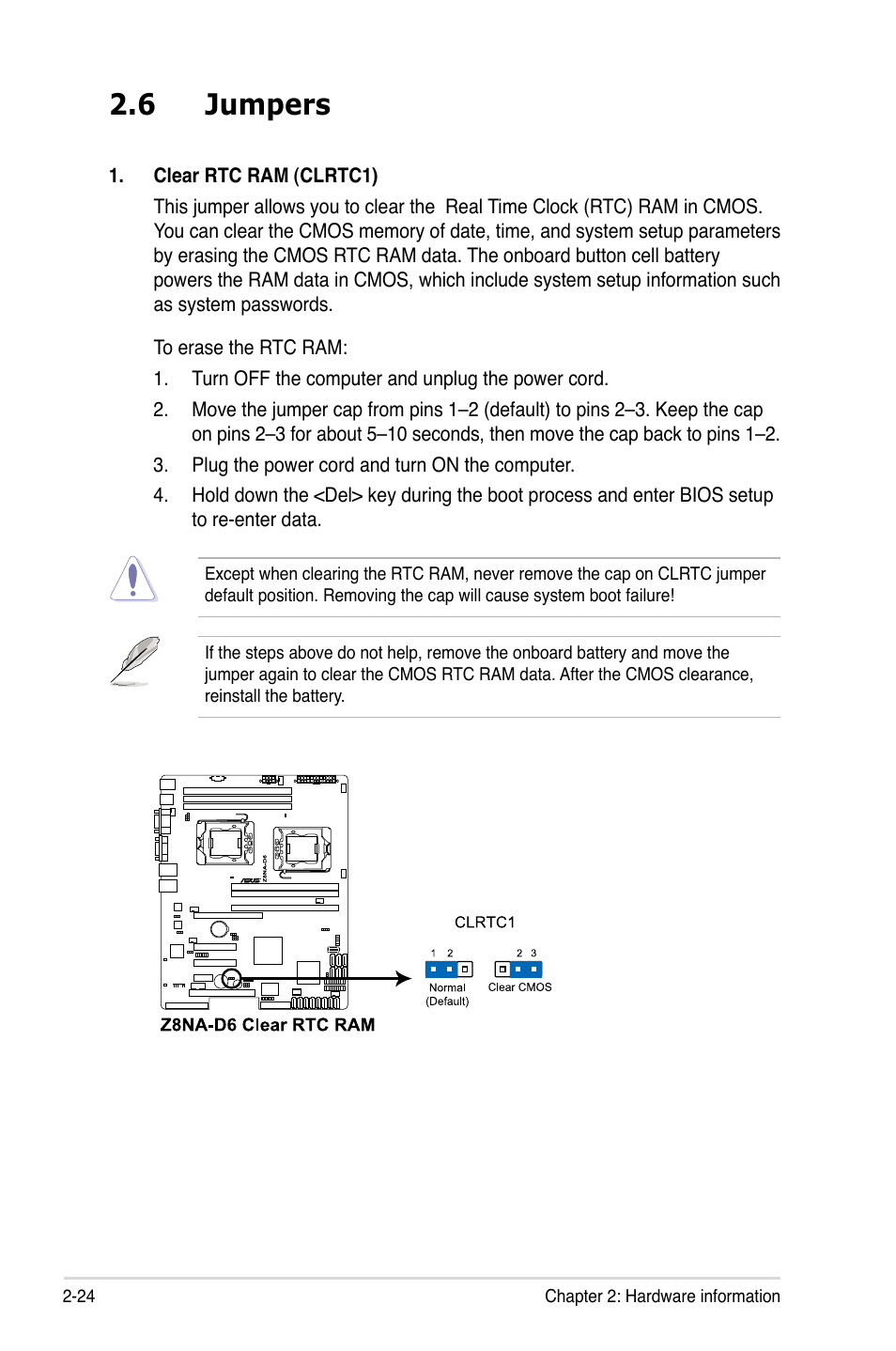 6 jumpers | Asus Z8NA-D6 User Manual | Page 44 / 168