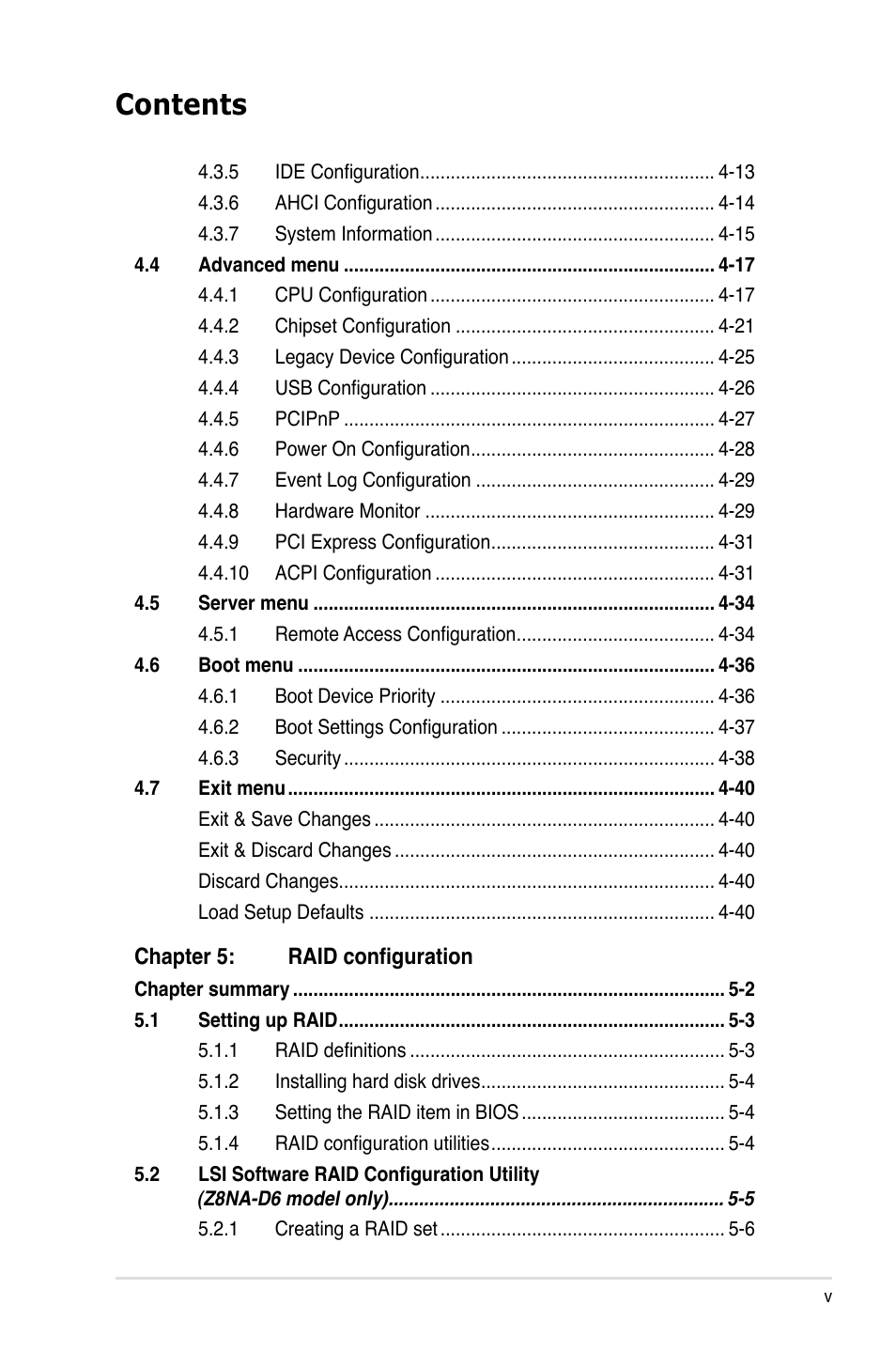 Asus Z8NA-D6 User Manual | Page 5 / 168