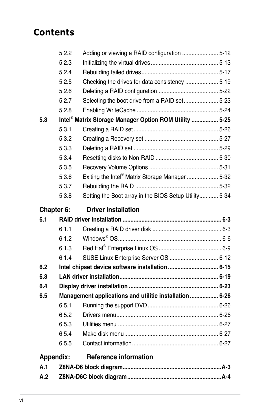 Asus Z8NA-D6 User Manual | Page 6 / 168