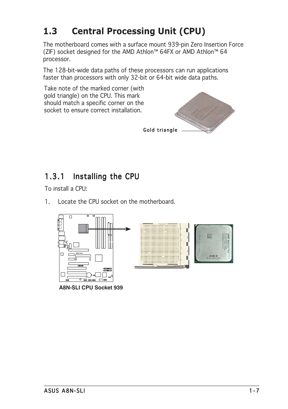 3 central processing unit (cpu) | Asus A8N-SLI User Manual | Page 17 / 88