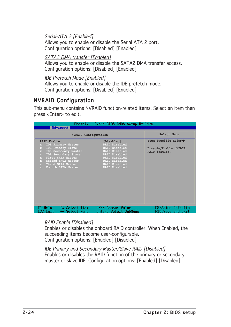 Nvraid configuration | Asus A8N-SLI User Manual | Page 62 / 88