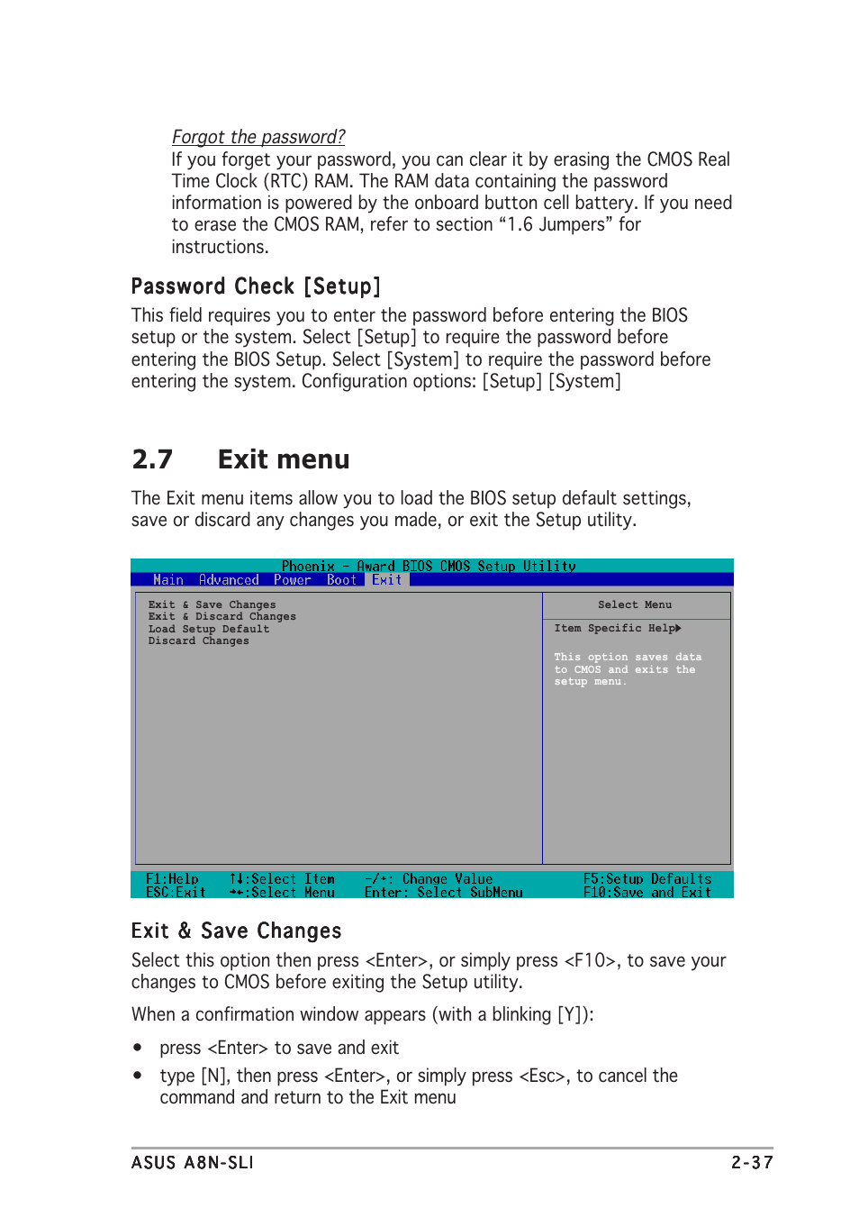 7 exit menu | Asus A8N-SLI User Manual | Page 75 / 88