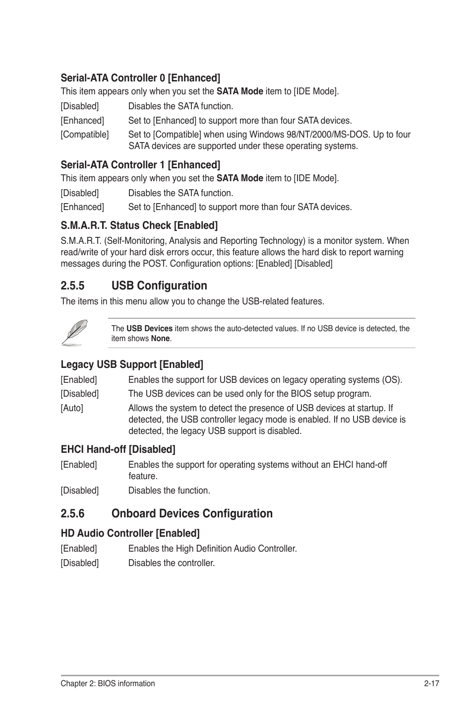 5 usb configuration, 6 onboard devices configuration, Usb configuration -17 | Onboard devices configuration -17 | Asus P8H67-M2/TPM/SI User Manual | Page 45 / 57