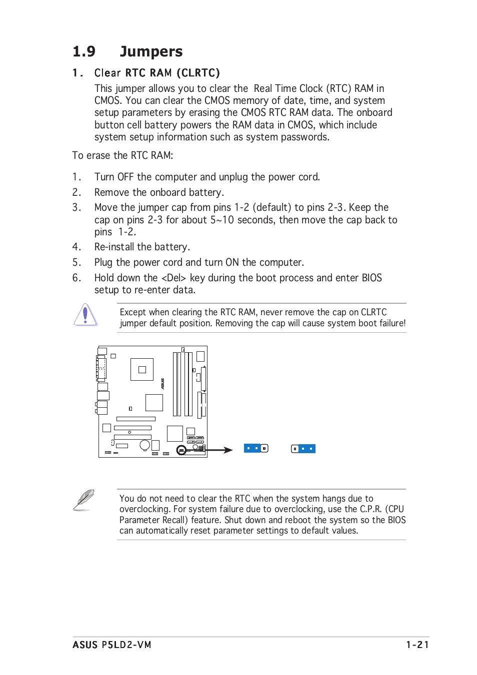 9 jumpers | Asus P5LD2-VM User Manual | Page 33 / 94