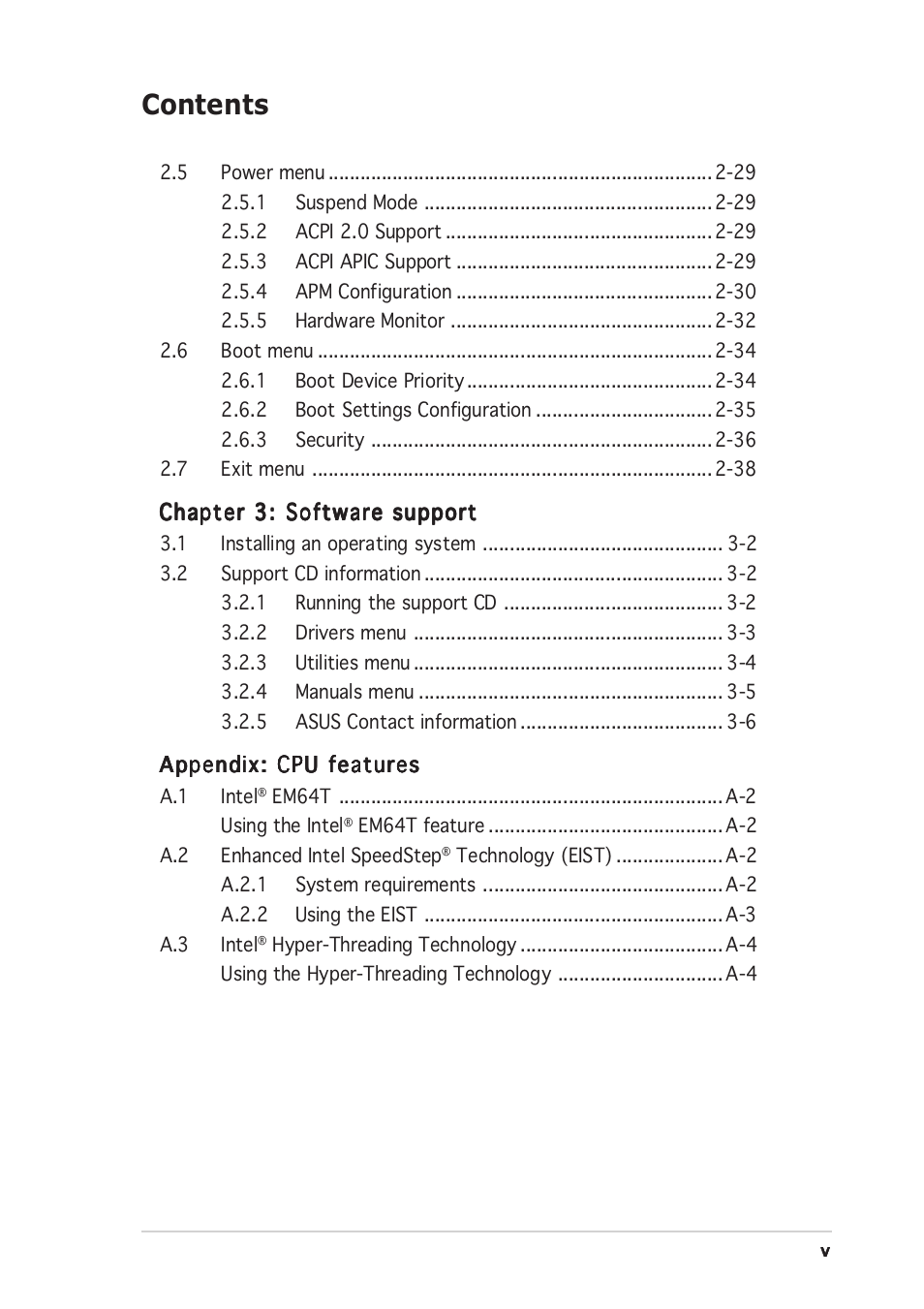 Asus P5LD2-VM User Manual | Page 5 / 94