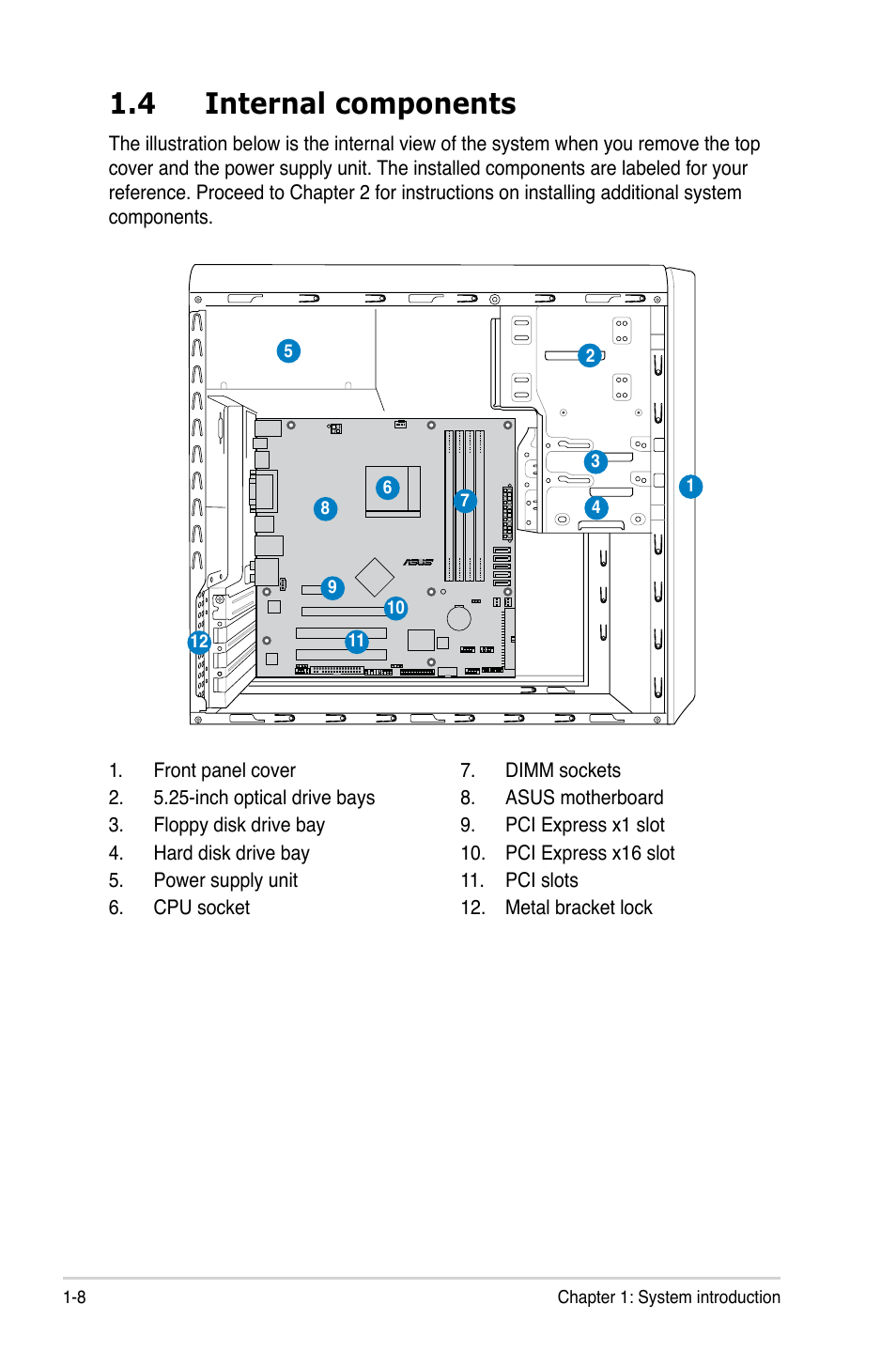 4 internal components | Asus V4-M3N8200 User Manual | Page 18 / 104