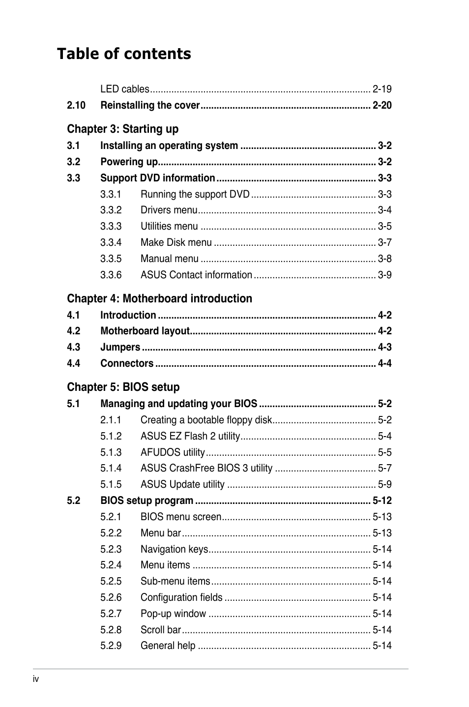 Asus V4-M3N8200 User Manual | Page 4 / 104