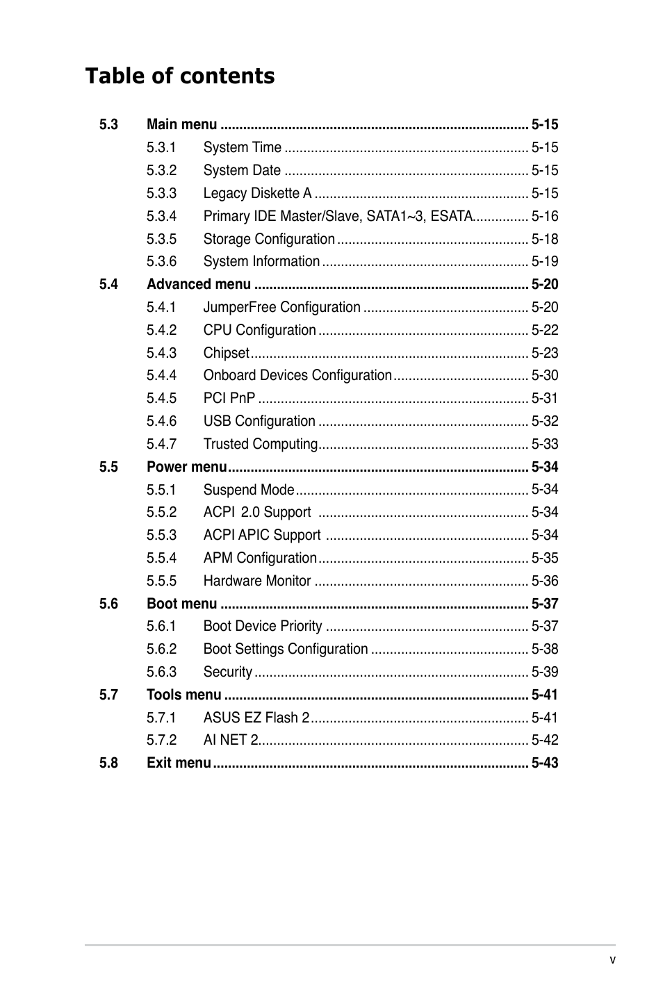 Asus V4-M3N8200 User Manual | Page 5 / 104