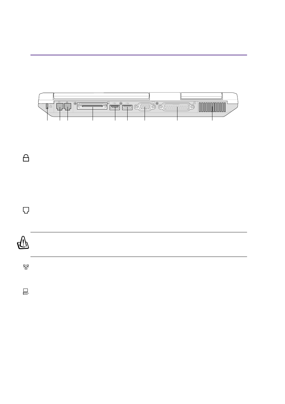 Rear side, Knowing the parts, Kensington | Lock port, Modem port, Lan port, External expansion port | Asus M2A User Manual | Page 20 / 88