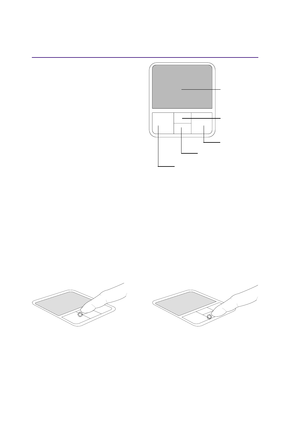 Pointing device, Using the touchpad, Touchpad usage illustrations | Scroll up scroll down | Asus M2A User Manual | Page 36 / 88