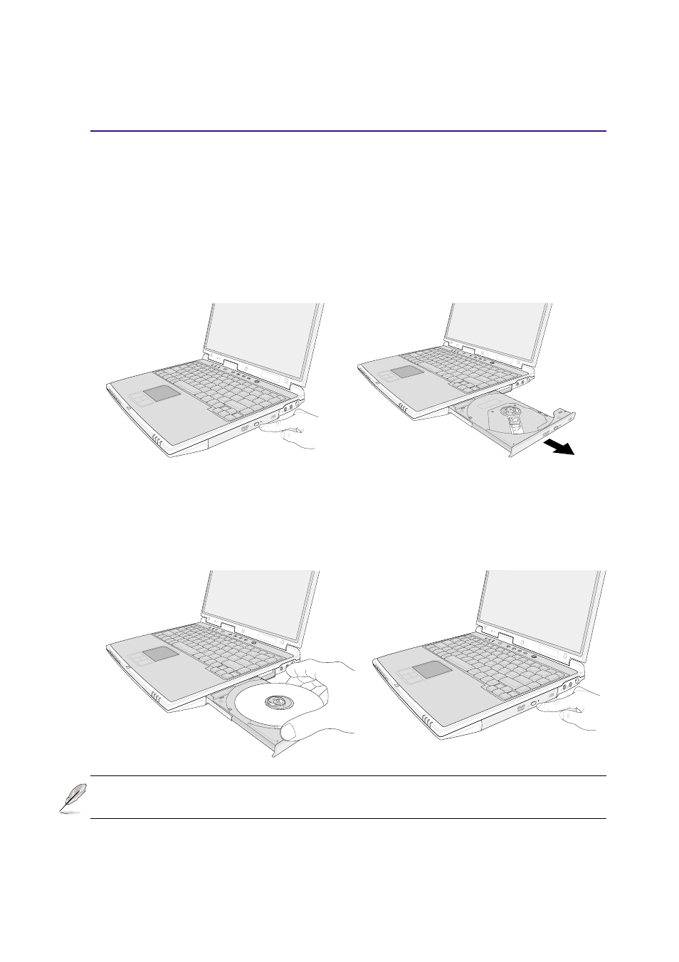 Optical drive, Inserting an optical disc | Asus M2A User Manual | Page 39 / 88