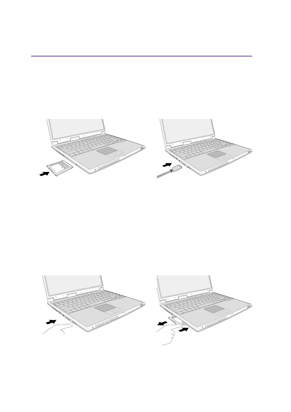 Inserting a pc card (pcmcia), Removing a pc card (pcmcia) | Asus M2A User Manual | Page 48 / 88