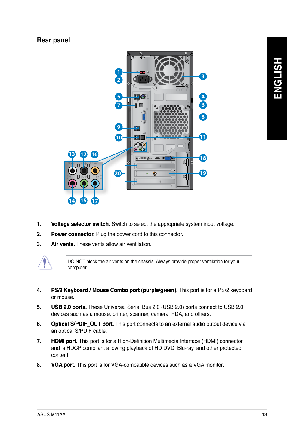 En g lis h en g li sh | Asus M11AA User Manual | Page 13 / 68