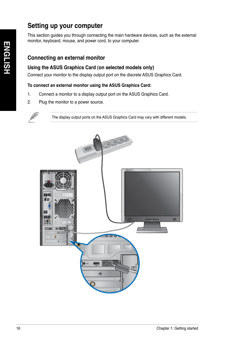 Setting up your computer, En g lis h en g li sh en g lis h en g li sh | Asus M11AA User Manual | Page 16 / 68