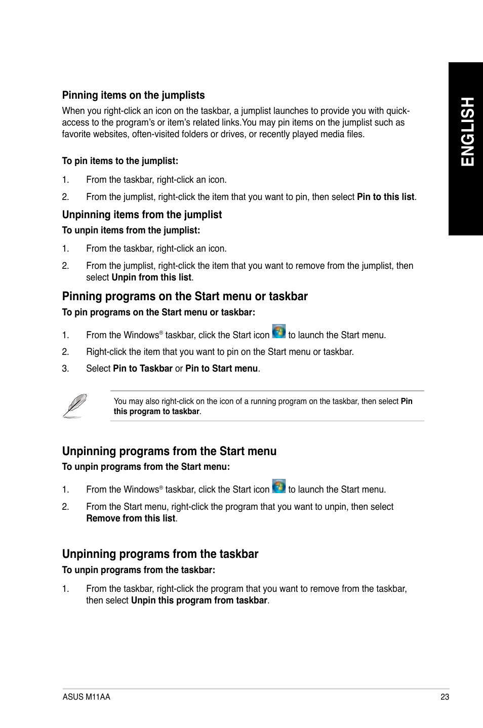 En g lis h en g li sh | Asus M11AA User Manual | Page 23 / 68