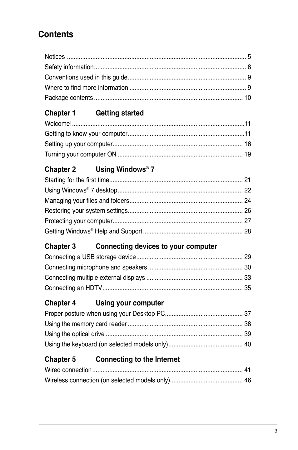 Asus M11AA User Manual | Page 3 / 68