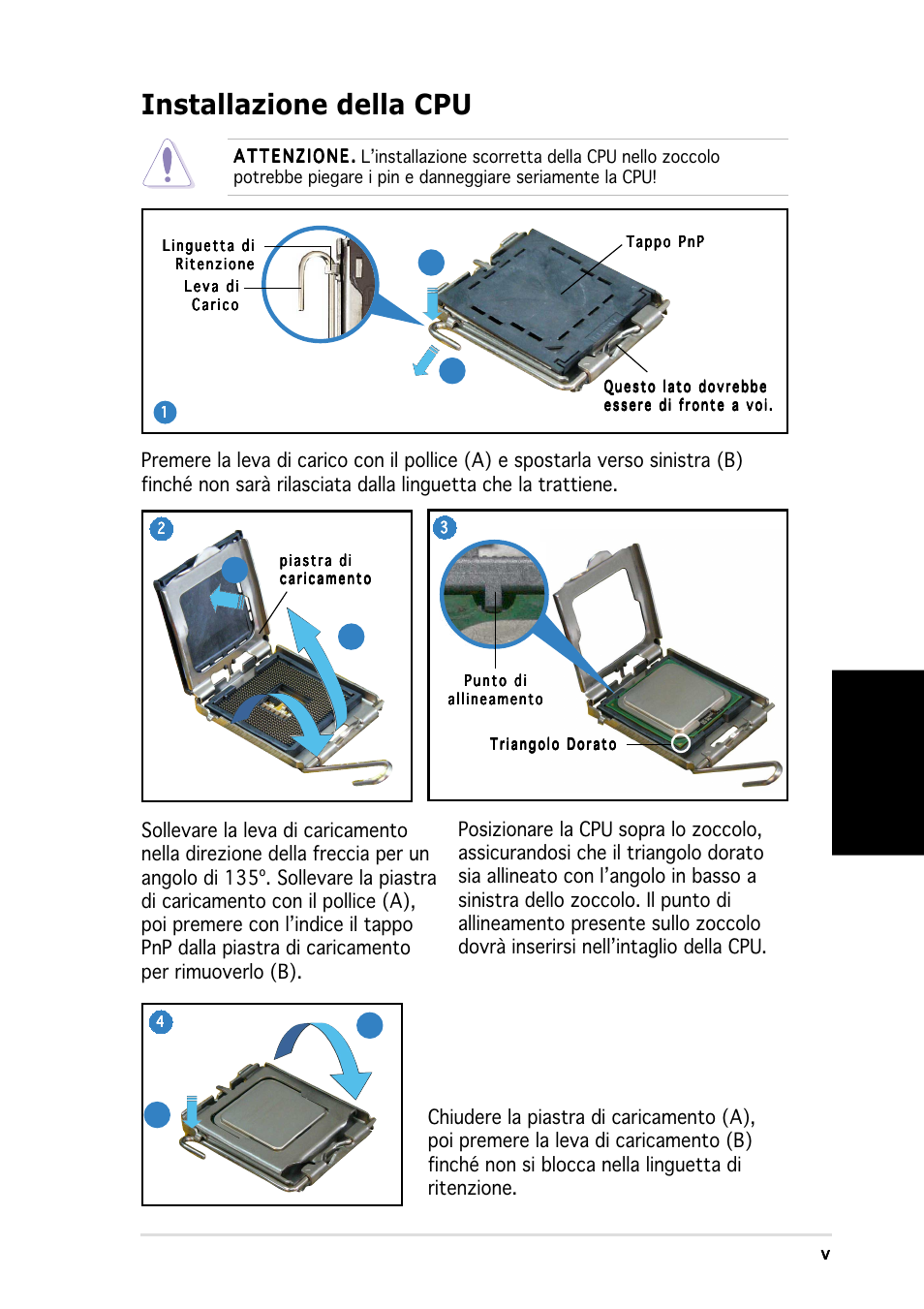 Installazione della cpu, Italiano | Asus Vintage-PH1 User Manual | Page 29 / 80