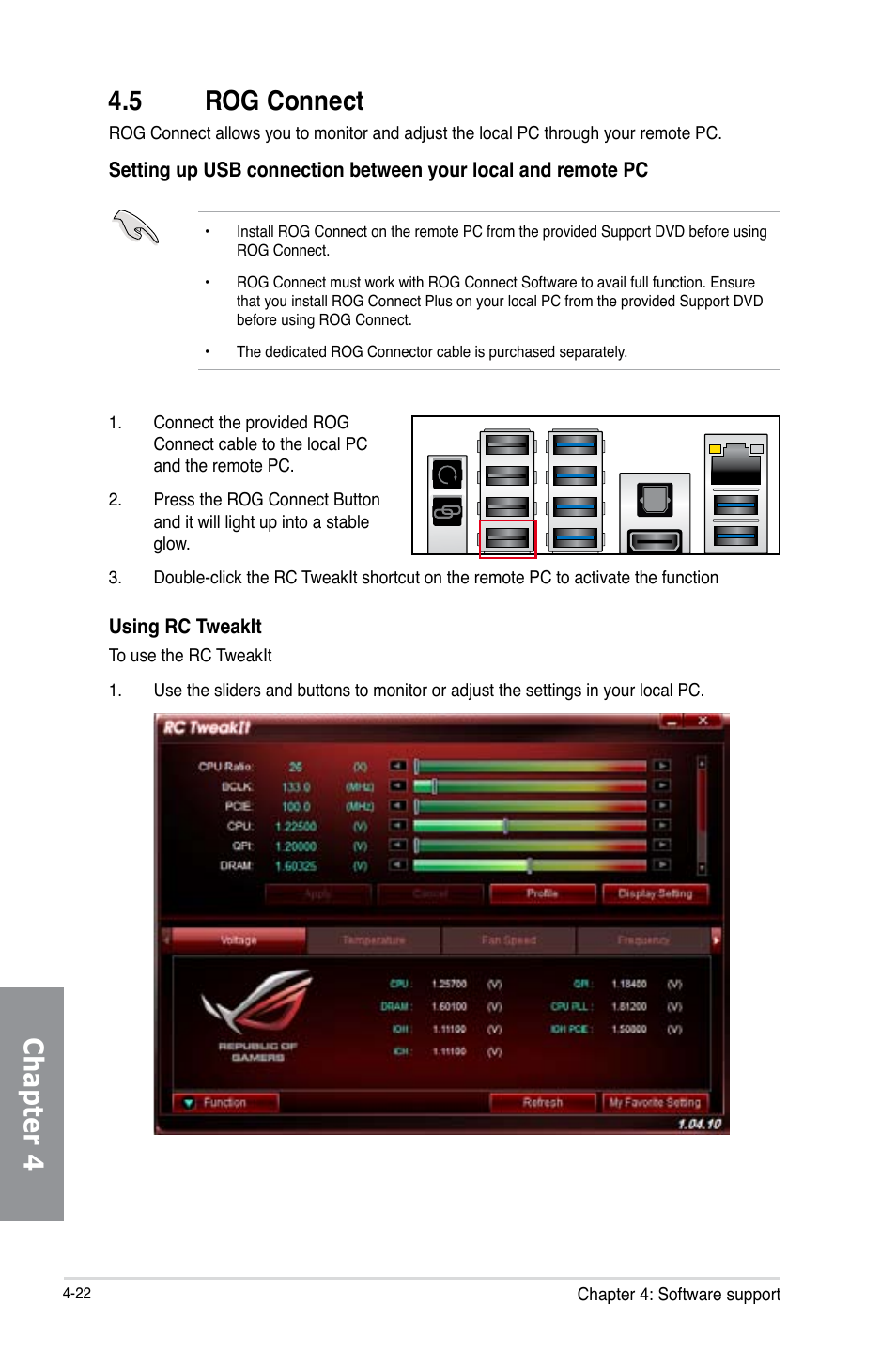 5 rog connect, Rog connect -22, Chapter 4 | Asus MAXIMUS VI GENE User Manual | Page 170 / 196