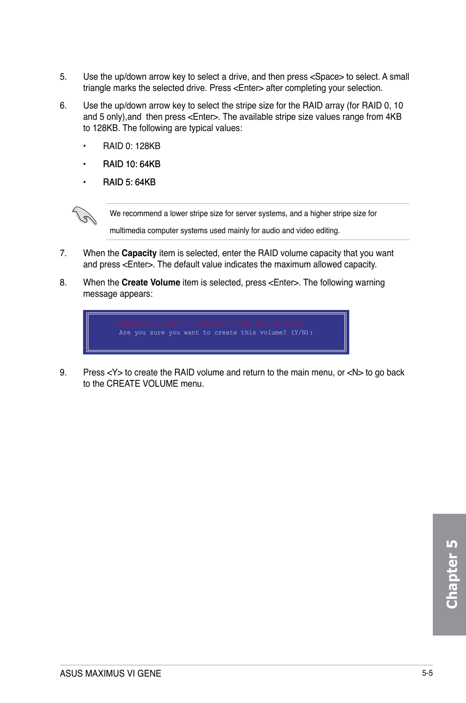 Chapter 5 | Asus MAXIMUS VI GENE User Manual | Page 187 / 196