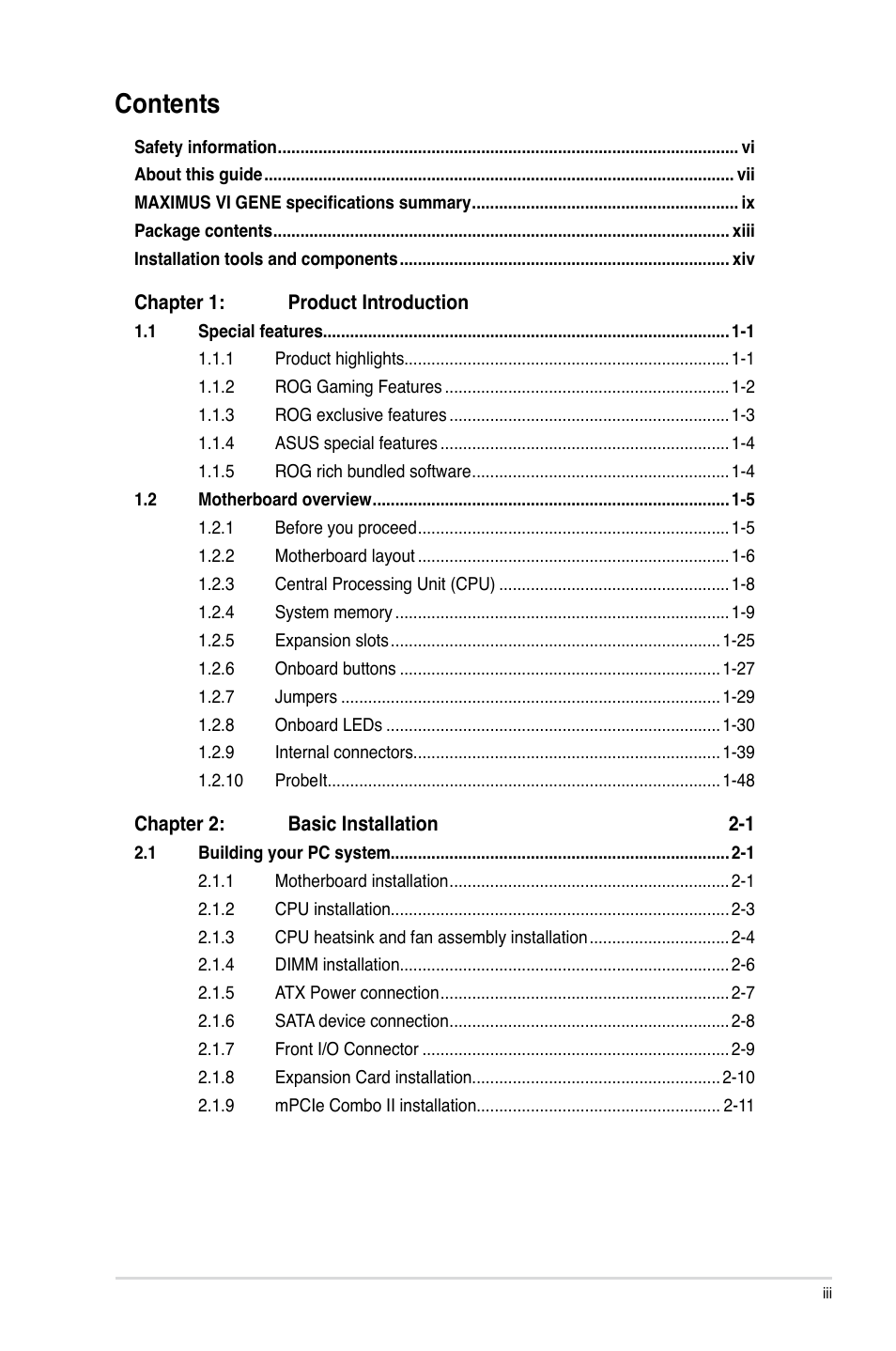 Asus MAXIMUS VI GENE User Manual | Page 3 / 196