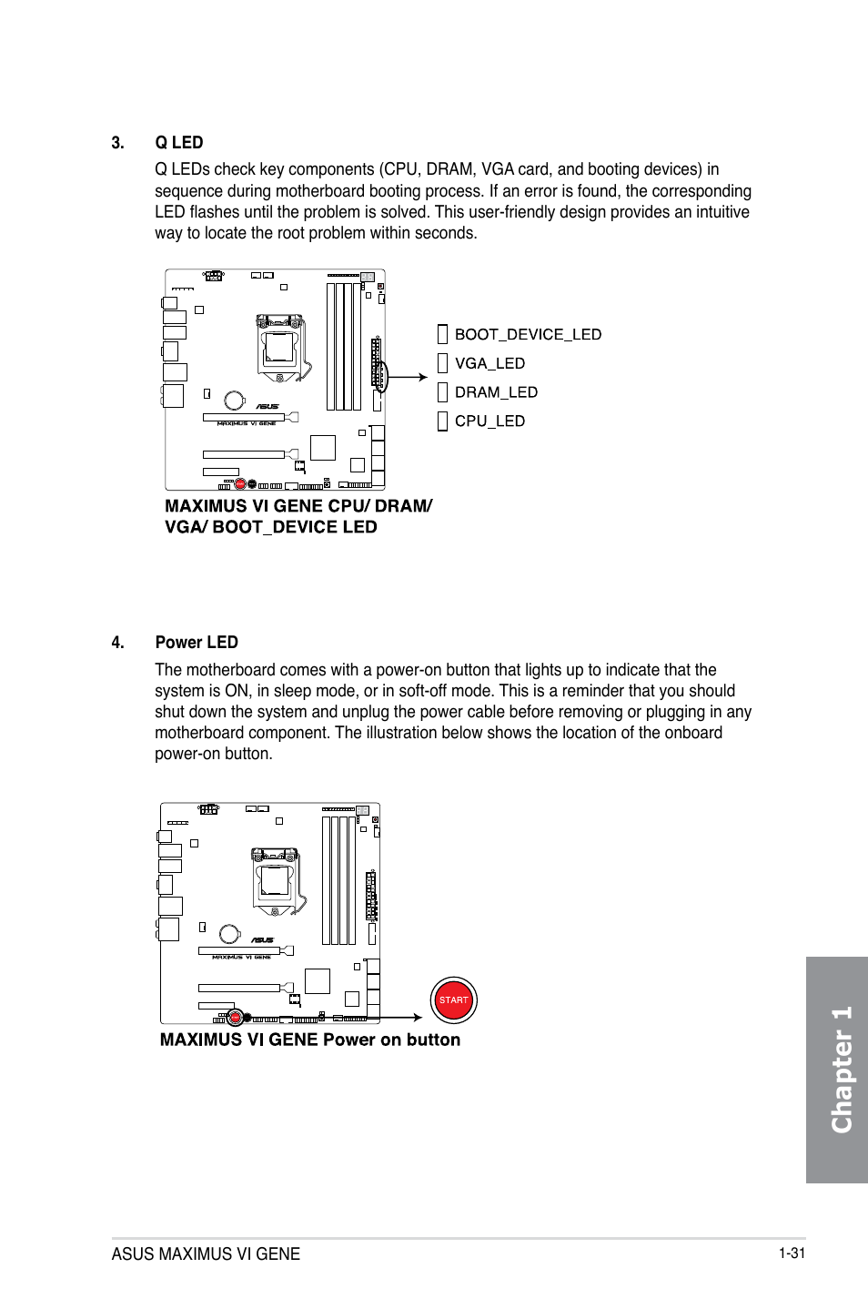 Chapter 1 | Asus MAXIMUS VI GENE User Manual | Page 45 / 196