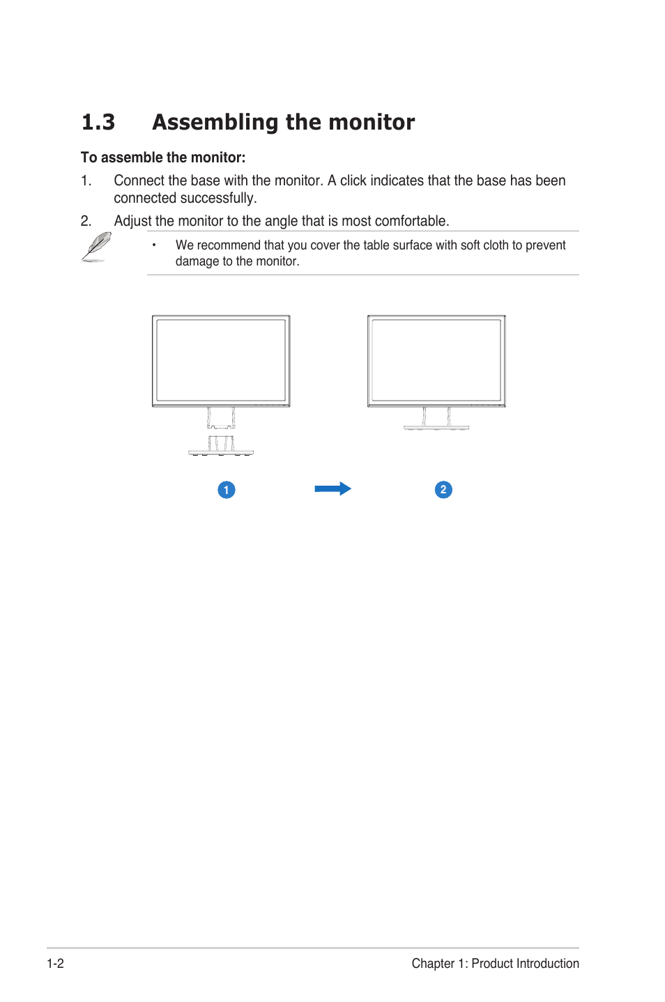 3 assembling the monitor | Asus B19D User Manual | Page 8 / 19
