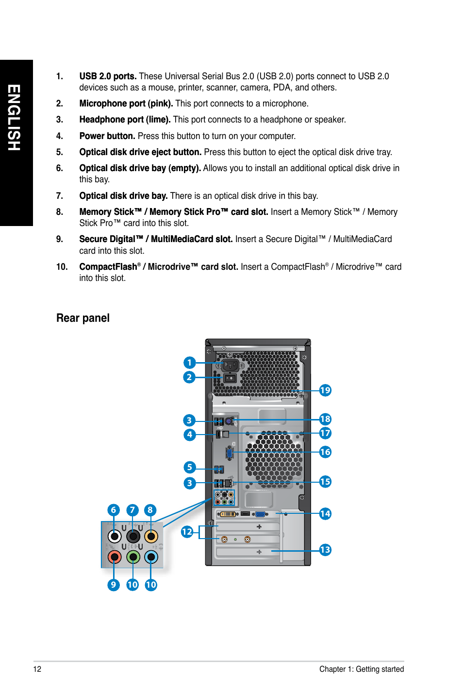 En gl is h en gl is h en gl is h en gl is h | Asus CM6630 User Manual | Page 12 / 68