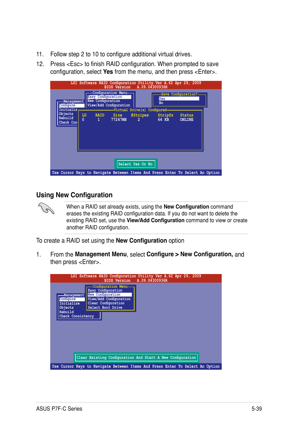 Using new configuration | Asus P7F-C/SAS User Manual | Page 135 / 180