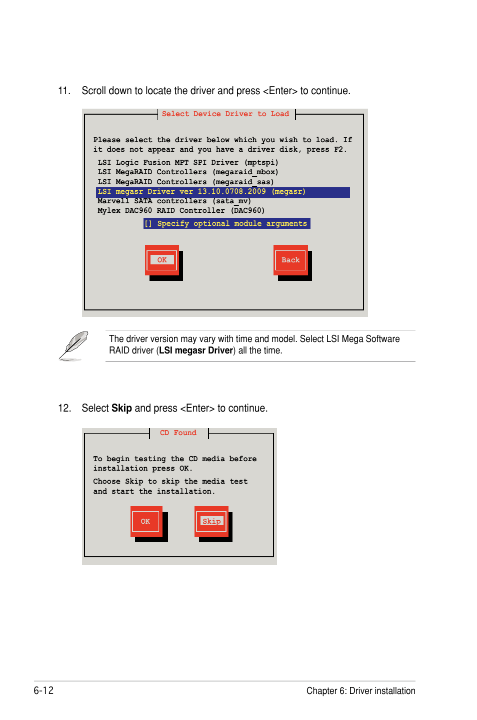 Select skip and press <enter> to continue | Asus P7F-C/SAS User Manual | Page 162 / 180