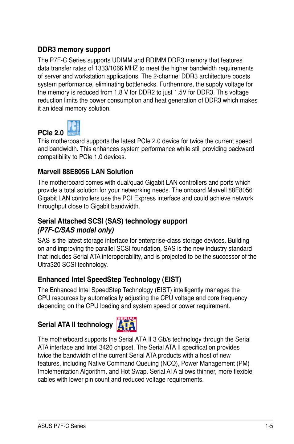 Asus P7F-C/SAS User Manual | Page 17 / 180