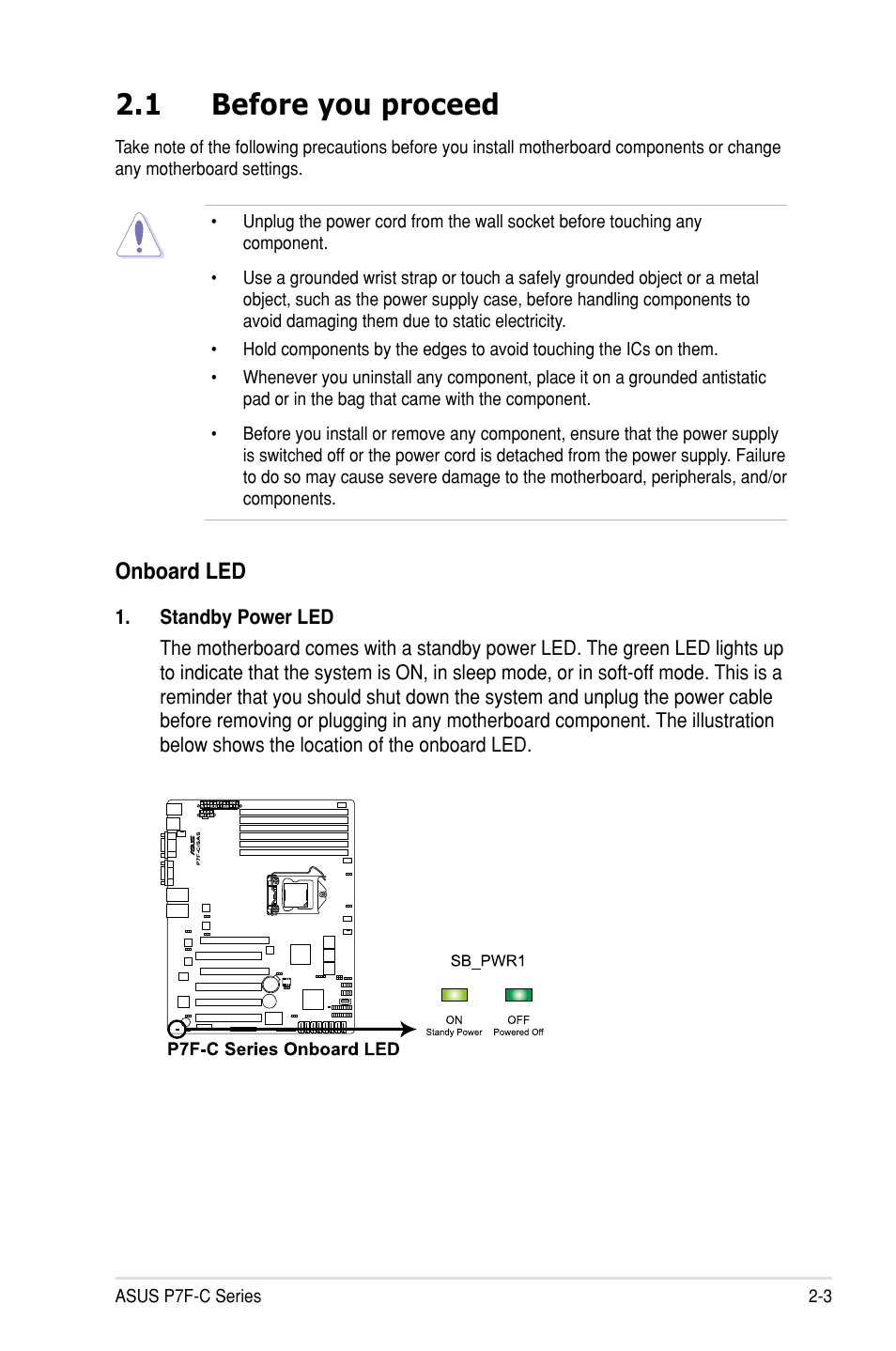 1 before you proceed | Asus P7F-C/SAS User Manual | Page 21 / 180