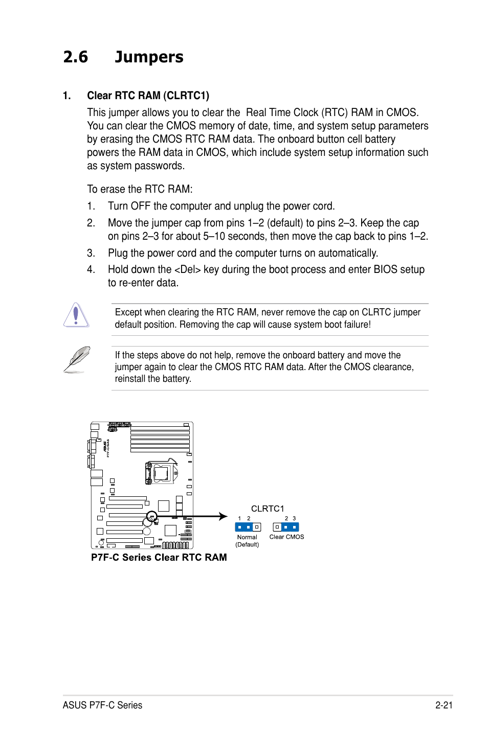 6 jumpers | Asus P7F-C/SAS User Manual | Page 39 / 180
