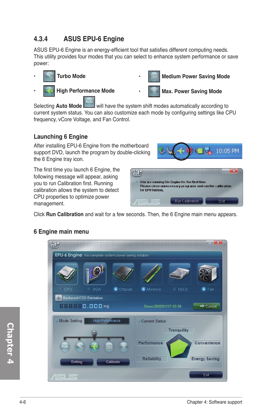 4 asus epu-6 engine, Asus epu-6 engine -6, Chapter 4 | Asus P7P55D-E Premium User Manual | Page 110 / 134