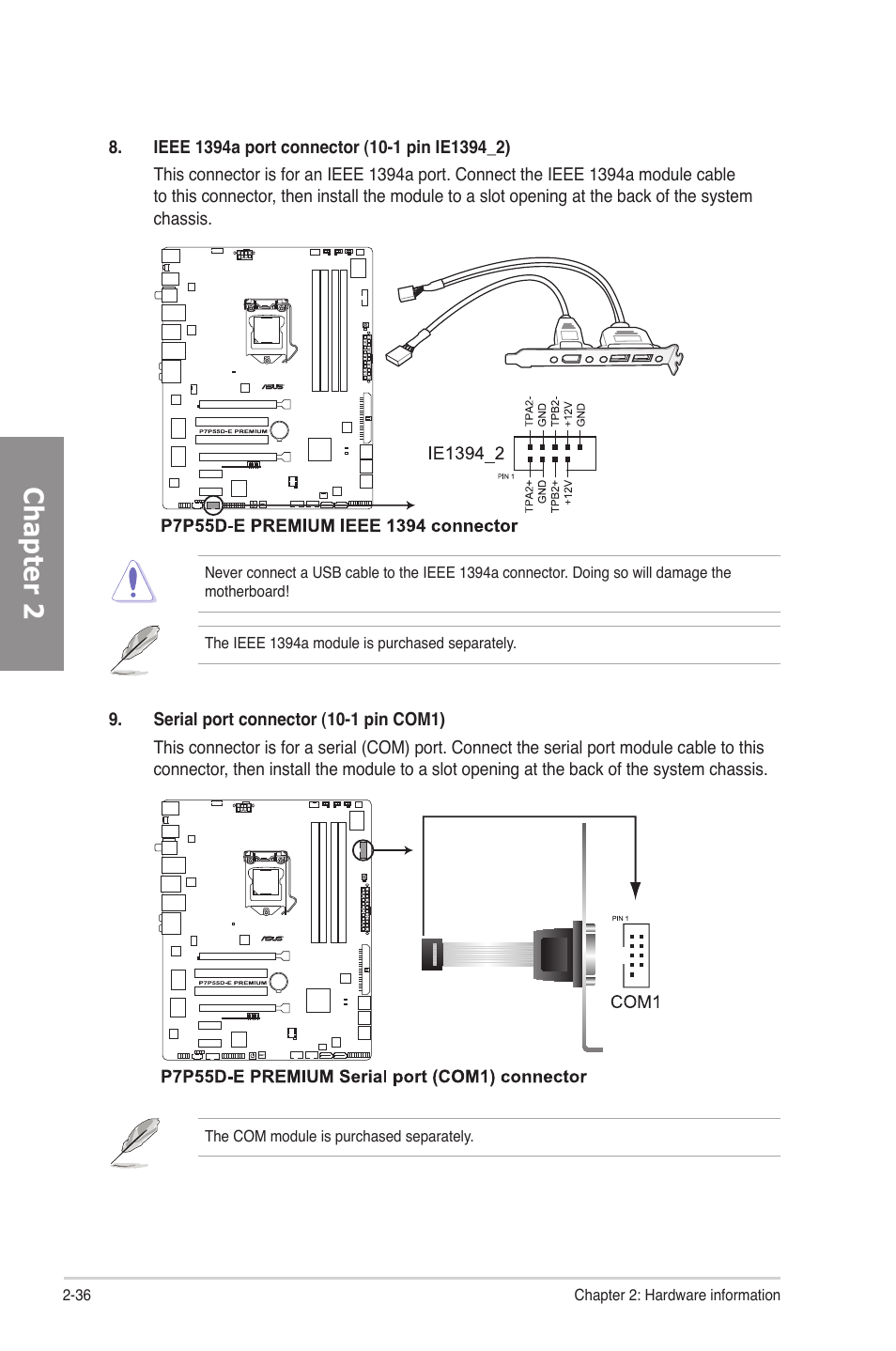 Chapter 2 | Asus P7P55D-E Premium User Manual | Page 56 / 134