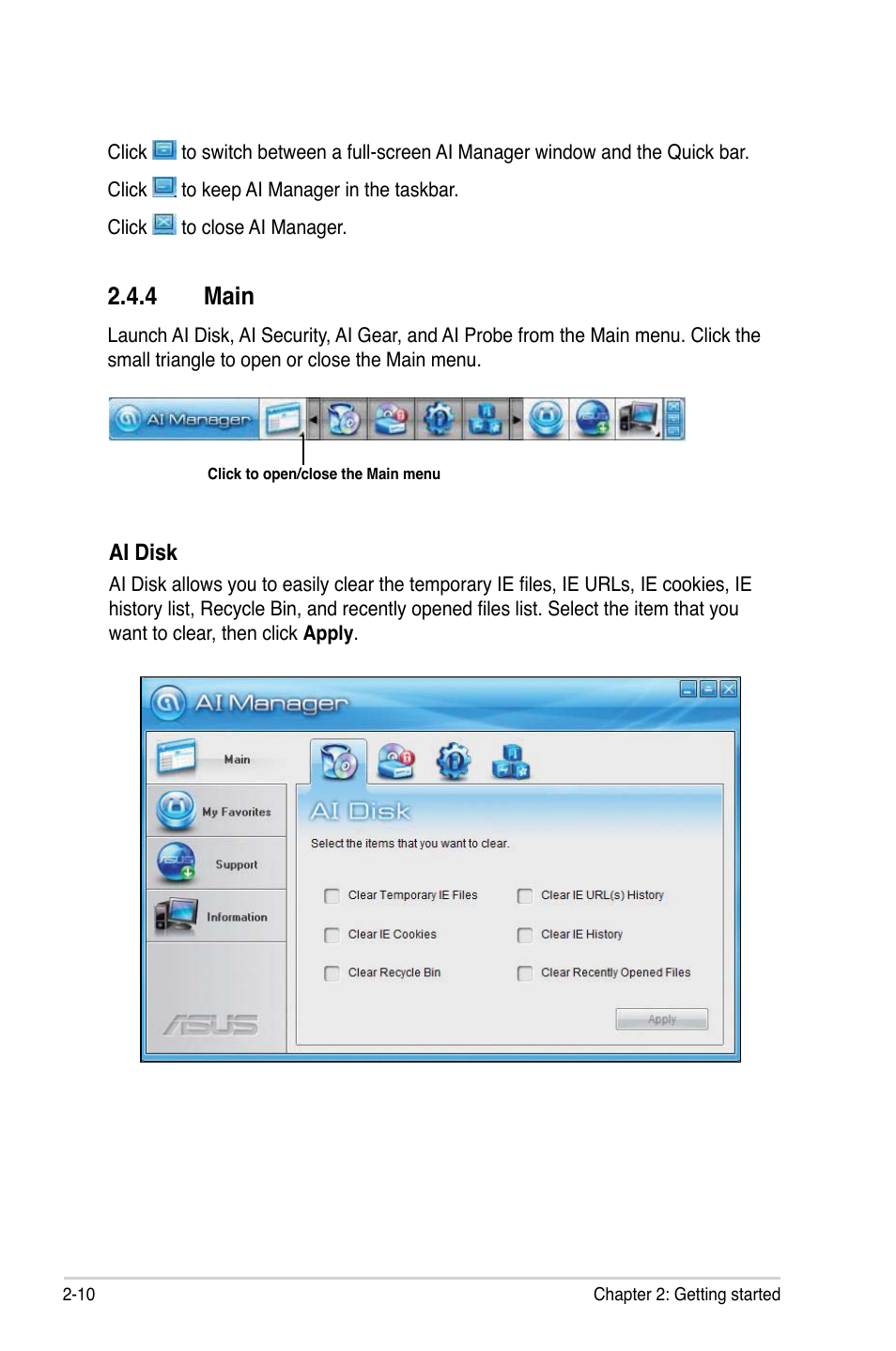 4 main, Main -10 | Asus BP5220 User Manual | Page 28 / 74