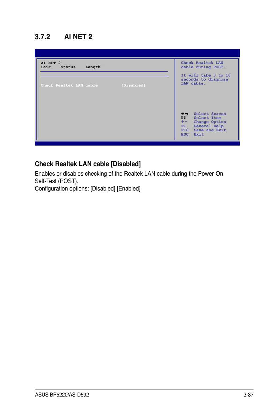 2 ai net 2, Ai net 2 -37, Check realtek lan cable [disabled | Asus BP5220 User Manual | Page 73 / 74