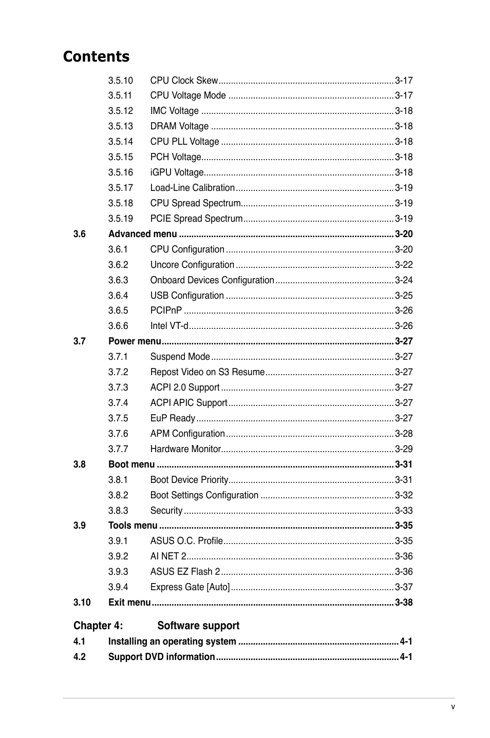 Asus P7H55D-M PRO User Manual | Page 5 / 104