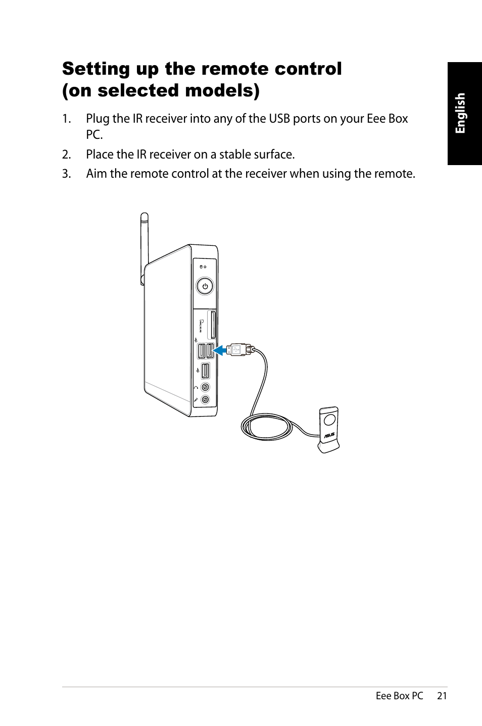 Setting up the remote control (on selected models) | Asus EB1012 User Manual | Page 23 / 130