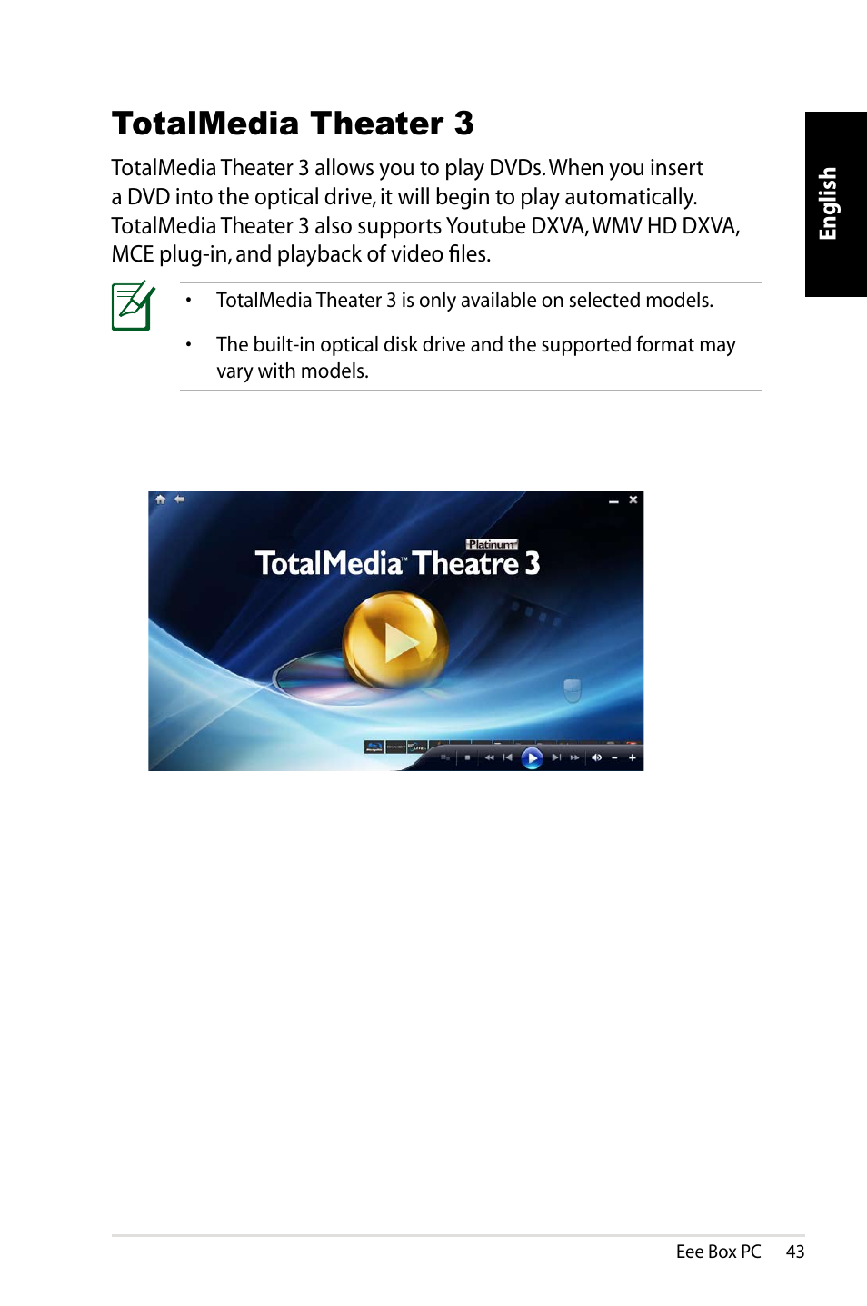 Totalmedia theater 3, Totalmedia theater | Asus EB1012 User Manual | Page 45 / 130