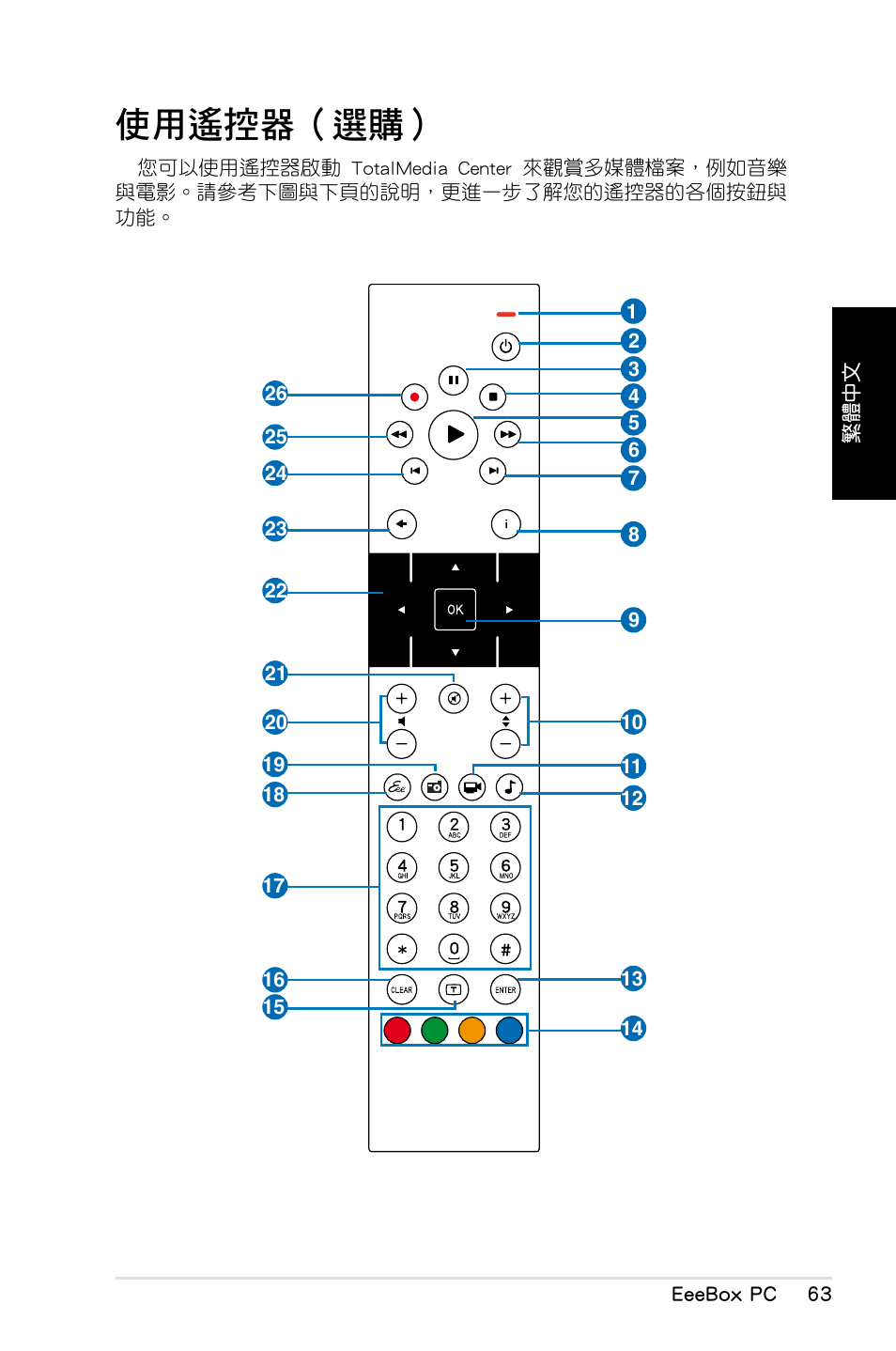 使用遙控器（選購 | Asus EB1012 User Manual | Page 65 / 130