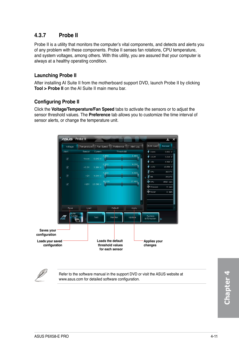 Chapter 4, 7 probe ii | Asus P6X58-E PRO User Manual | Page 111 / 130