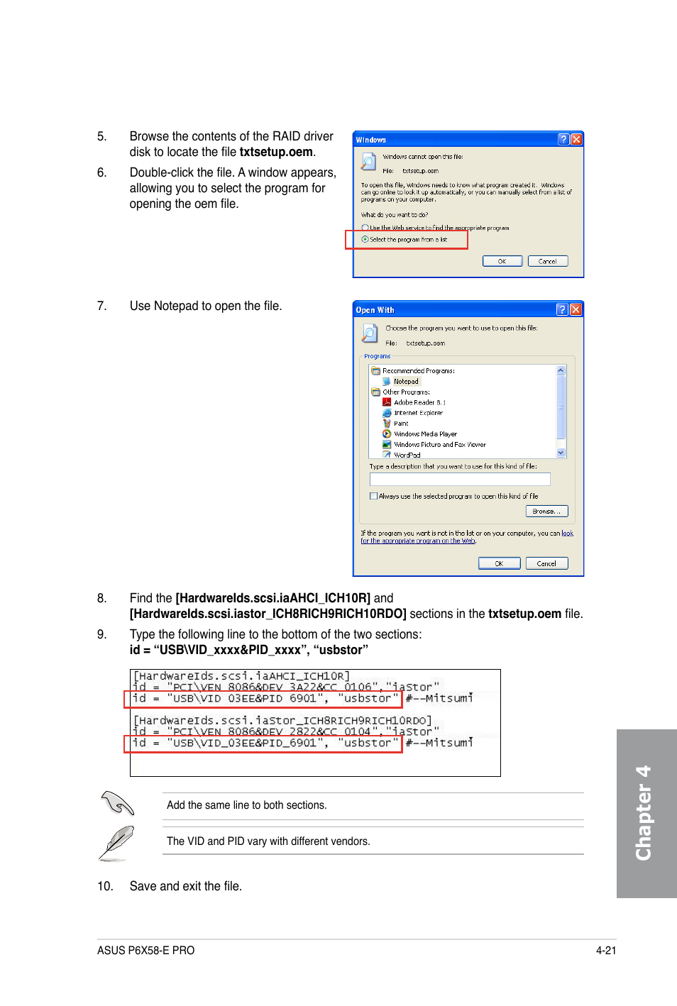 Chapter 4 | Asus P6X58-E PRO User Manual | Page 121 / 130