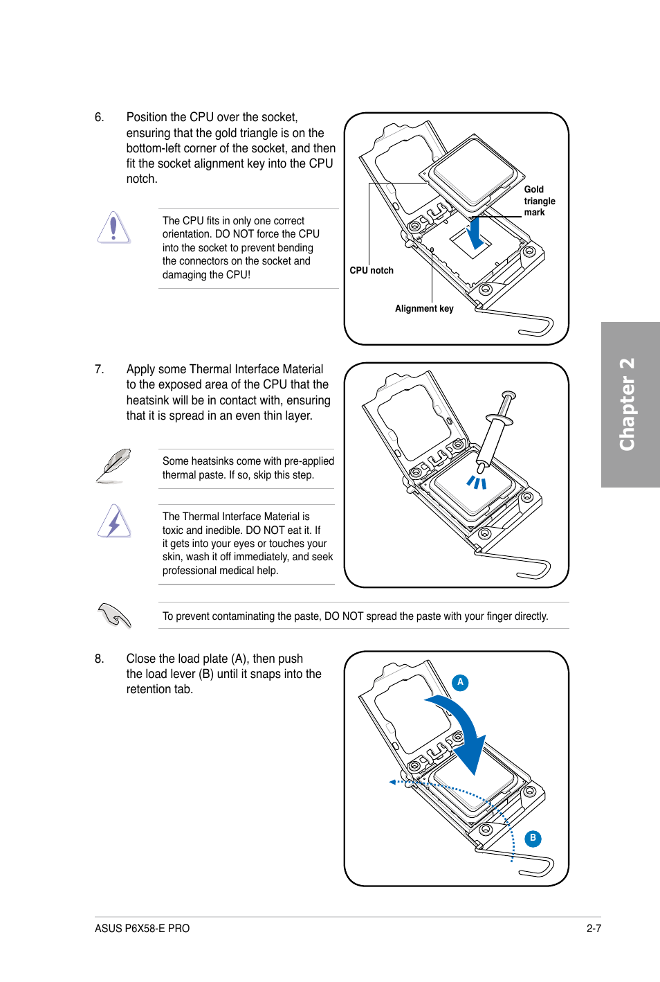 Chapter 2 | Asus P6X58-E PRO User Manual | Page 27 / 130