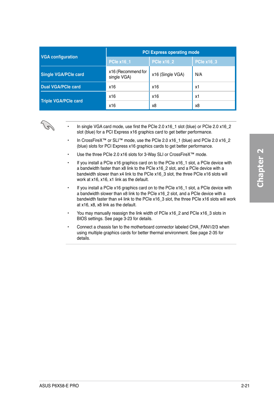 Chapter 2 | Asus P6X58-E PRO User Manual | Page 41 / 130