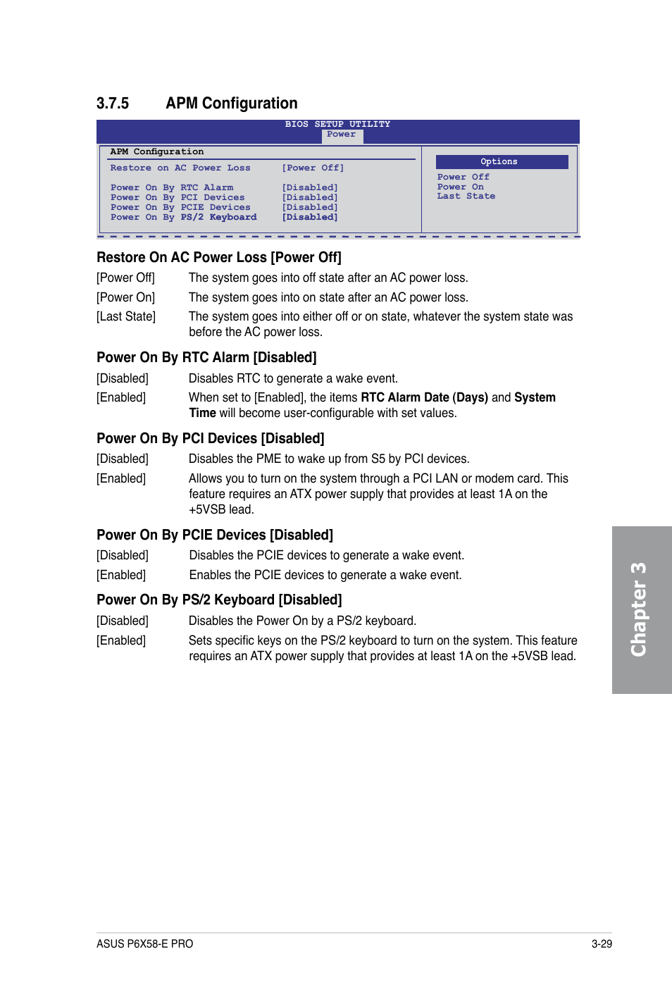 Chapter 3, 5 apm configuration | Asus P6X58-E PRO User Manual | Page 89 / 130