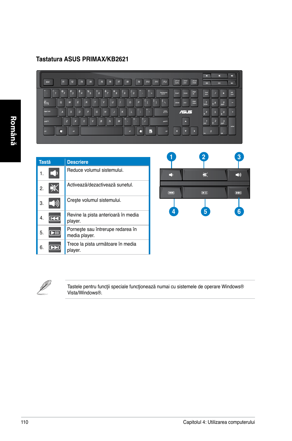 Română | Asus CG8265 User Manual | Page 110 / 210