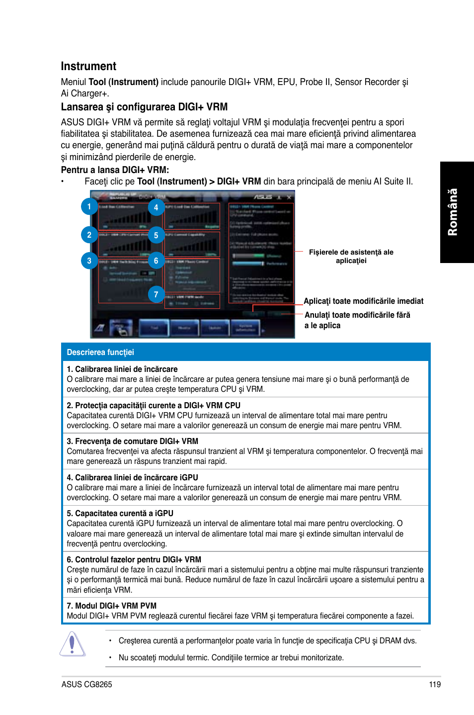 Română, Instrument | Asus CG8265 User Manual | Page 119 / 210