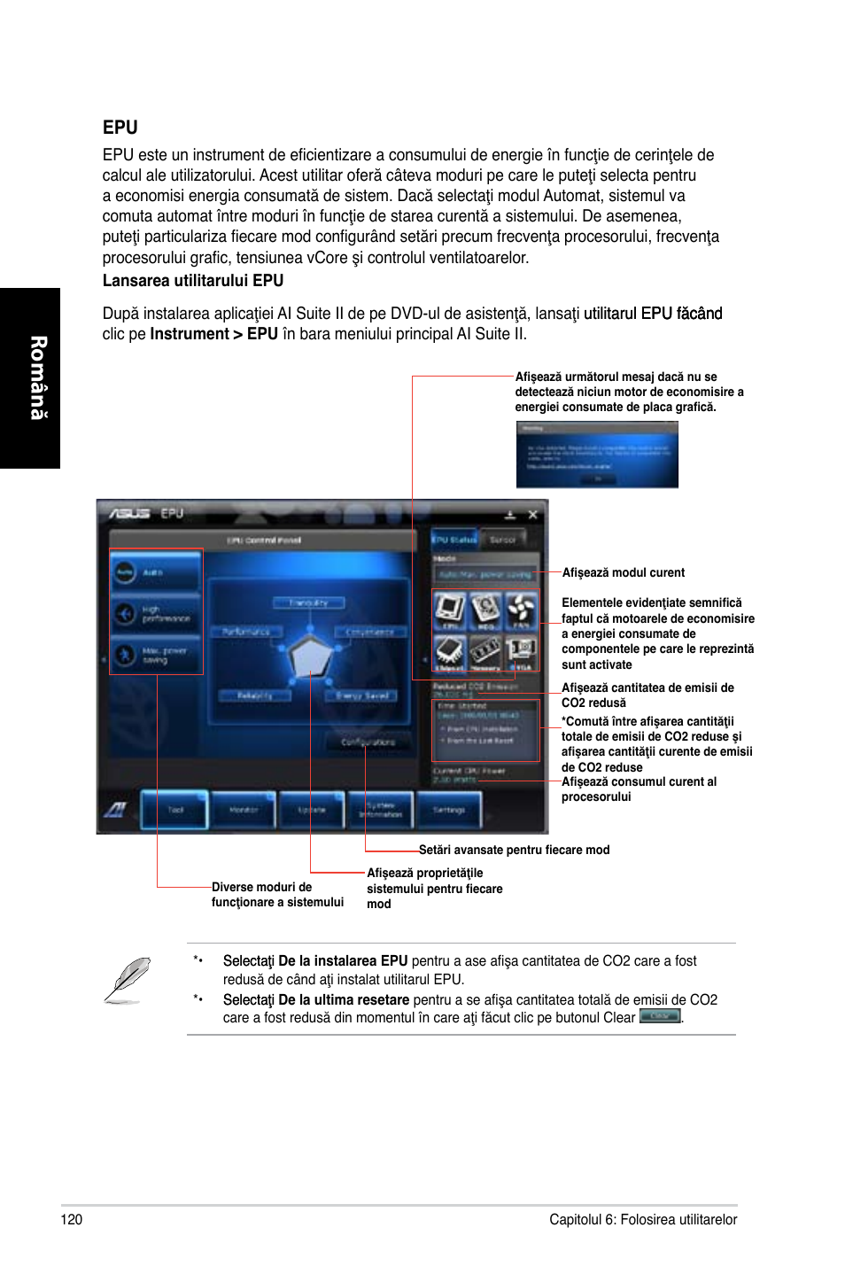 Română | Asus CG8265 User Manual | Page 120 / 210