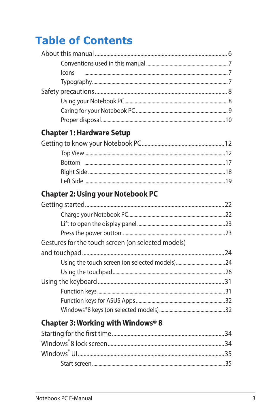 Asus X202E User Manual | Page 3 / 102